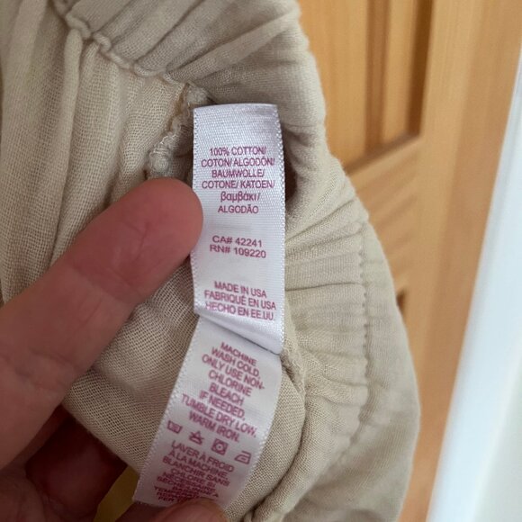 Velvet Jerry Cotton Gauze Cream Pant, Sz. Large - Picture 4 of 8